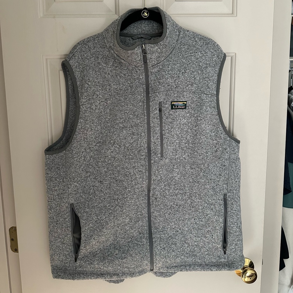 L.L. Bean Heather Gray Fleece Vest - Men’s XL